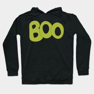 BOO text art in green bubble letters Hoodie